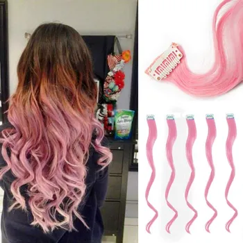 Ozdoba do vlasů Příčesky do vlasů zvlněné 5 kusů - růžové