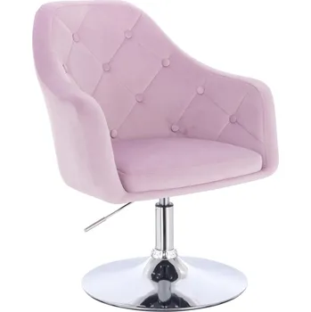 Otočné křeslo Hamar velur na stříbrném talíři - fialový vřes