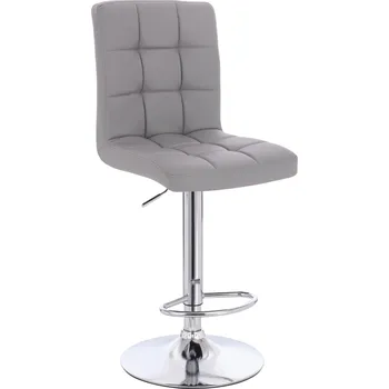 Barová židle Barová židle ekokůže Vestland na stříbrném talíři - šedé