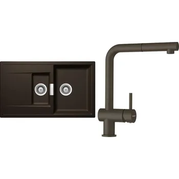 Granitový dřez Set Schock S8-2 (dřez Mono D-150 Bronze + baterie Epos.120 Bronze)