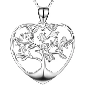 Náhrdelník Stříbrný náhrdelník srdce strom života