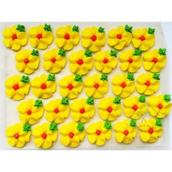 Přisada na vaření a pečení Cukrové květy žluté s červeným středem na platíčku 30ks - Fagos