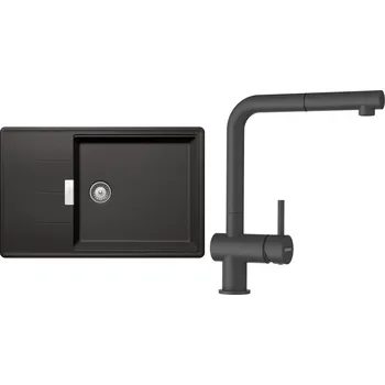 Granitový dřez Set Schock S14-2 (dřez Tia D-100LS Stone + baterie Epos.120 Stone)