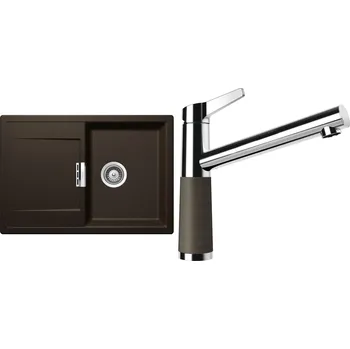 Granitový dřez Set Schock S6-4 (dřez Mono D-100S Bronze + baterie SC-510 Bronze)