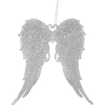 Vánoční dekorace Autronic Křídla plastová, cena za 1ks. VCA154 SIL, sada 12 ks