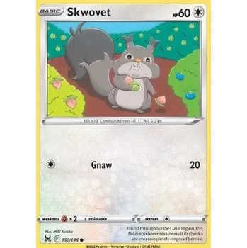 Karetní hra Pokémon LOR 150/196 Skwovet - Lost Origin Stav: Near Mint, Verze: REVERSE HOLO