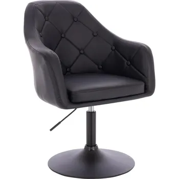 Křeslo Otočné křeslo ekokůže Hamar na černém talíři - černé