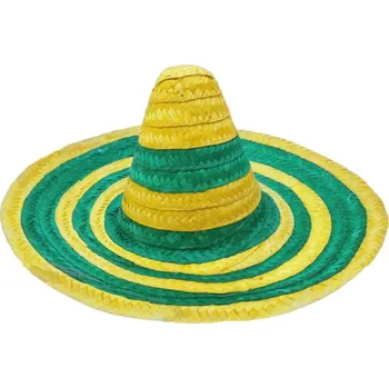Karnevalový doplněk Mexické sombrero žlutozelené