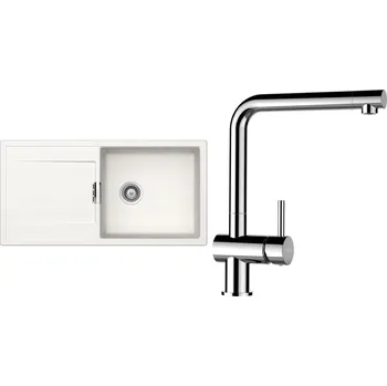 Granitový dřez Set Schock S9-8 (dřez Mono D-100L Polaris + baterie Epos Chrom)