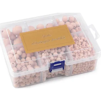 Dětské navlékací korálky Sada dřevěných korálků