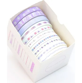 Náplň do diáře CuteArt Sada tenkých Washi pásek: Violet theme