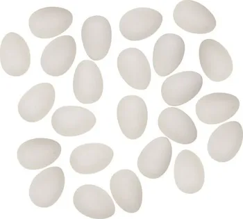 Velikonoční dekorace Anděl Přerov Plastová vajíčka bez šňůrky bílá 4 cm 24 ks