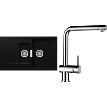 Granitový dřez Set Schock S8-8 (dřez Mono D-150 Puro + baterie Epos Chrom)