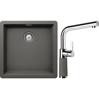 Granitový dřez Set Schock S12-6 (dřez Greenwich N-100 Silverstone + baterie SC-540 Silverstone)