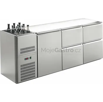 OEM Stůl chladící barový REGD - 306E (3 sekce/délka 2150 mm) s chlazenou vanou na nápoje