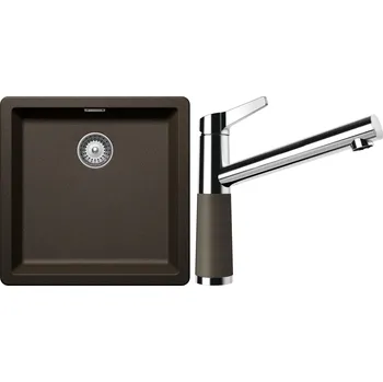 Granitový dřez Set Schock S12-4 (dřez Greenwich N-100 Bronze + baterie SC-510 Bronze)