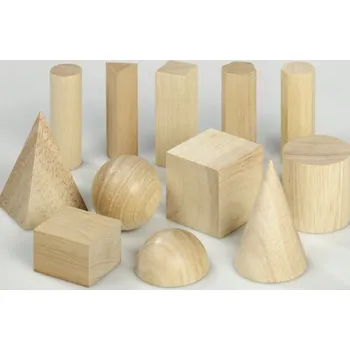 Dřevěná hračka Sada dřevěných geometrických těles