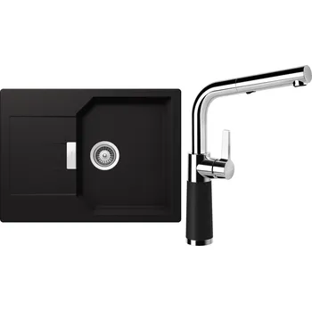 Granitový dřez Set Schock S16-9 (dřez Manhattan D-100S Nero + baterie SC-540.120 Nero)