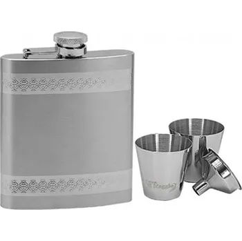 Placatka Kapesní ocelová nerezová láhev s kalíšky a nálevkou