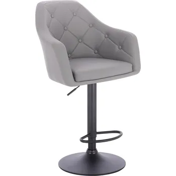 Maskérské křeslo ekokůže Hamar na černém talíři - šedé