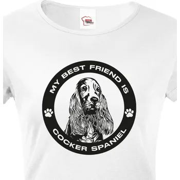 Dámské tričko Dámské tričko Kokršpaněl kulatý motiv, Barva Bílá, Velikost 3XL, Canvas Dámské tričko s krátkým rukávem Bezvatriko.cz 1740