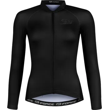 cyklistický dres FORCE PURE LADY dlouhý rukáv, černý Velikost: XS