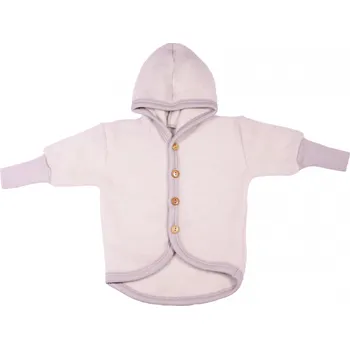 Kojenecký body Dětská merino bunda s kapucí a prodlouženými zády Cosilana šedá Velikost: 74/80
