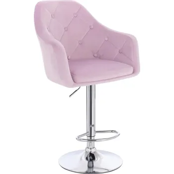 Barová židle Barová židle velur Hamar na stříbrném talíři - fialový vřes