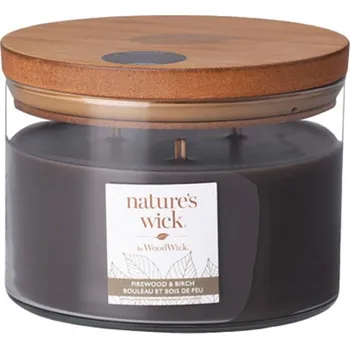 Svíčka WOOD WICK Svíčka Tumbler, Firewood & Birch, 3 knoty, 433g
