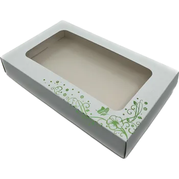 Velikonoční dekorace Svatební a dárková krabička s průhledným okénkem " Jarní louka" 25x15x3,7 cm