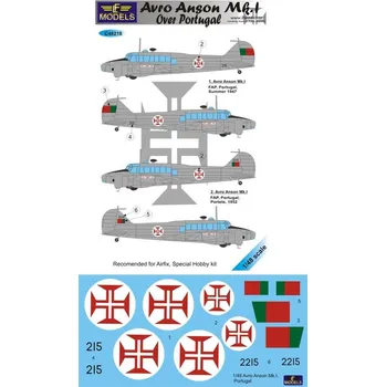 Plastikový model 1/48 Decals Avro Anson Mk.I over Portugal