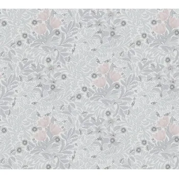 Tapeta A.S. Création | Vliesová tapeta na zeď ART OF EDEN 39057-5 | 0,53 x 10,05 m | bílá, šedá, růžová + Bílá, šedá, růžová vliesová tapeta na stěnu 390575 v rozměru 0,53 x 10,05 m