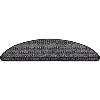 Nášlap na schod Černý kobercový půlkruhový nášlap na schody Berlin - 25 x 65 cm