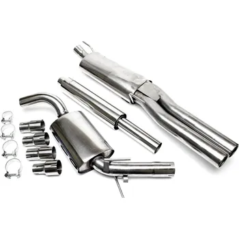 Výfukový systém TA Technix sportovní nerezový catback výfuk VW Golf III Variant (1H, 91-99), 2x 76 mm rovná nerezová koncovka s pertlem