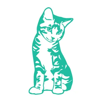 Samolepící dekorace Koťátko 006 pravá (25 - tyrkysová) SAMOLEPKA NA AUTO, NÁLEPKA, FÓLIE, POLEP, TUNING, VLASTNÍ TEXT, TISK, AUTOSAMOLEPKY.cz, POLEPY, OBRÁZEK, LOGO, 3D STICKERS