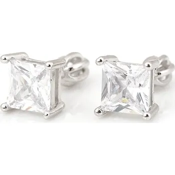 Náušnice Stříbrné náušnice kostičky se zirkony STNAU1358F