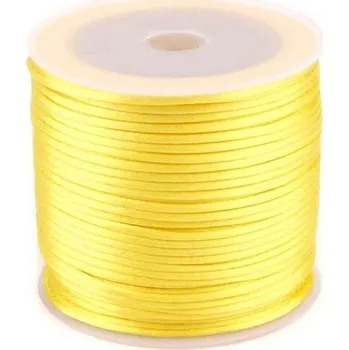 Saténová šňůrka - průměr 1 mm, cca 30 m - žlutá narcisová