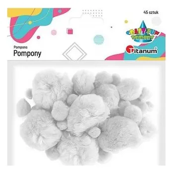 Set školních potřeb Pompony akrylowe białe 45szt.