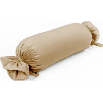 Dekorativní polštářek Sametový polštář válec bonbon Velvet Premium SVP-006 Pískově béžový 15x40 cm