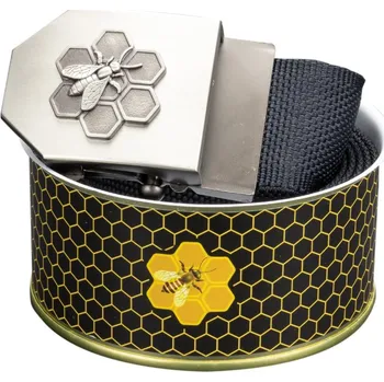 Opasek JaHan Textilní opasek černý v dárkové krabičce