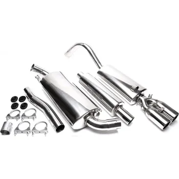 Výfukový systém TA Technix sportovní nerezový catback výfuk Audi 80 (B3/89, 86-91) kromě Quattro, 2x 76 mm rovná nerezová koncovka s pertlem