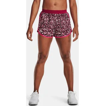Under Armour Kraťasy UA Fly By 2.0 Printed Short -PNK - Dámské Under Armour tmavě červená | růžová 1930967