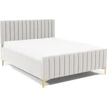 Eka Čalouněná postel SUTRA+ 120x200 cm Barva látky Trinity: (2301) Krémová bíla, Úložný prostor: S kovovým rámem úložného prostoru