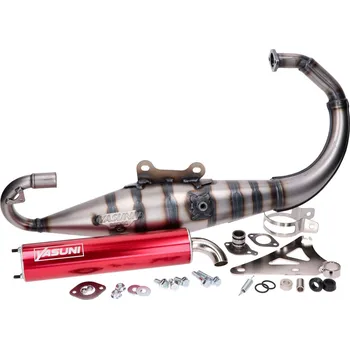 Výfuk pro motocykl Výfuk Yasuni Carrera 10 červený, Minarelli vertical YAS317-2R