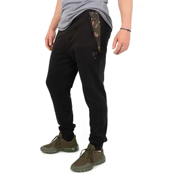 Rybářské oblečení Fox LW Black/Camo Print Jogger XXL