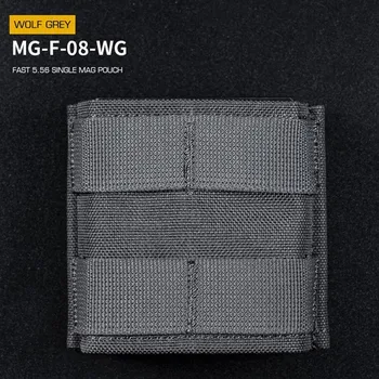 Wosport FAST type Single MOLLE sumka na 5.56 zásobníky M4/M16, krátká - šedá