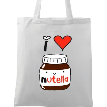 Bavlněná taška Miluju Nutellu "I love Nutella" (Barva: Bílá)