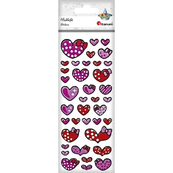 samolepka ST342, Samolepky - vypouklé, SRDCE KRESLENÉ, rozměr archu 17x6,5cm