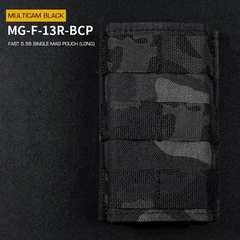 Wosport FAST type Single MOLLE sumka na 5.56 zásobníky M4/M16, dlouhá - MC Black