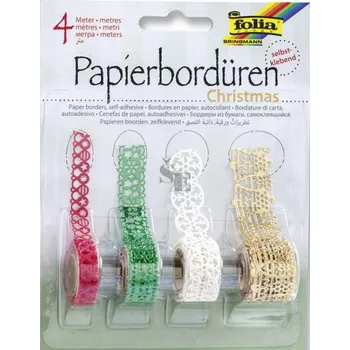 Samolepicí papírová krajka vánoční 4 metry f13804